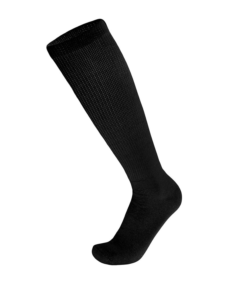 Brooklyn Socks 6 Pairs of Diabetic Over The Calf - Knee High Cotton Socks (Black - 6 Pairs, Fit Men's Shoe Size 10-12) - Image 3